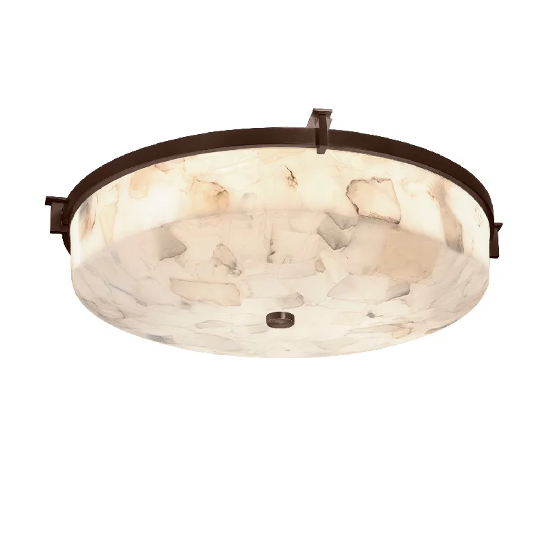 Industrial Lighting for Pharmaceutical ManufacturingAlabaster Rocks Three Light Flush-Mount