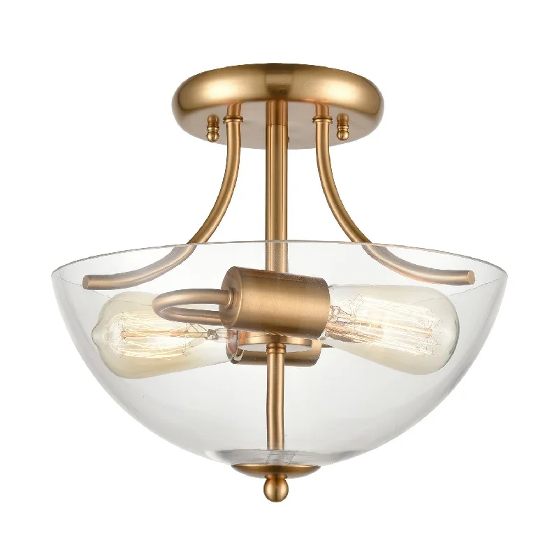 Shock - Resistant Industrial Lighting for Vibrating Machinery AreasAstoria Two Light Semi Flush Mount