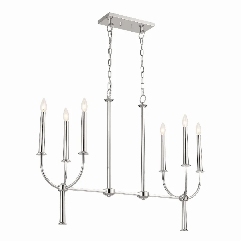 Industrial Lighting with High CRI (Color Rendering Index) for True Color PerceptionFlorence Six Light Linear Chandelier