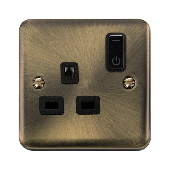 Track lighting with energy - star certificationClick Smart+ Ingot Deco+ 13A Single Gang RF Smart Socket in Antique Brass & Black