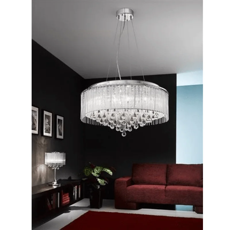 Track lighting for modernizing traditional interiorsOphelia 8Lt Chandelier - Chrome Finish