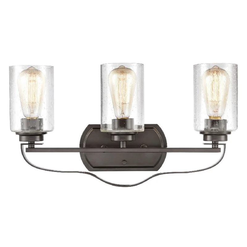 Industrial Lighting for Metal Fabrication ShopsMarket Square Three Light Bath Bar