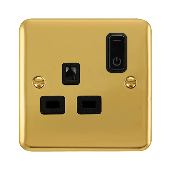 Track lighting for modernizing traditional interiorsClick Smart+ Ingot Deco+ 13A Single Gang RF Smart Socket in Brushed Brass & Black