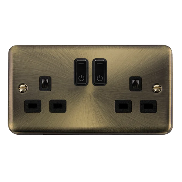 Track lighting for creating a focal pointClick Smart+ Ingot Deco+ 13A Double Gang RF Smart Socket in Antique Brass & Black