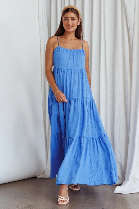 Bora Bora Tied Back Maxi Dress Blue