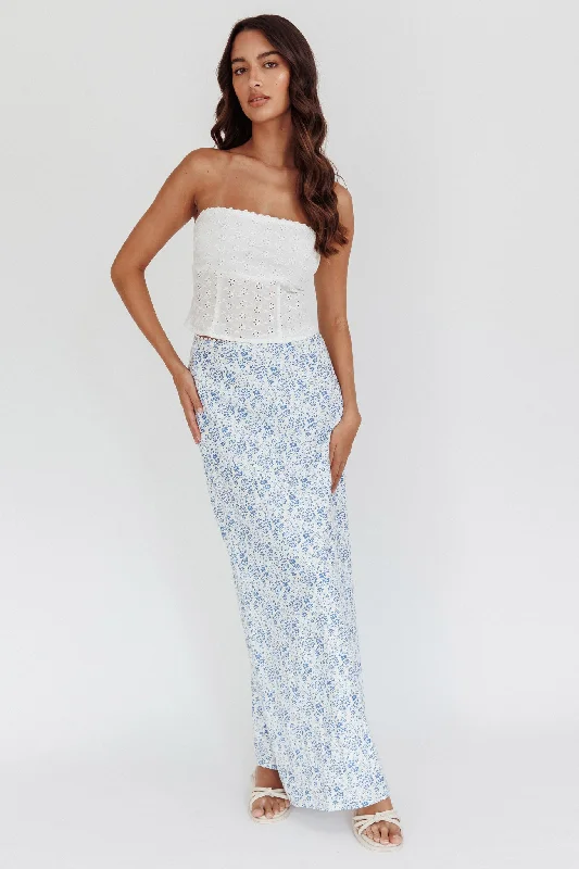 Maggie Eyelet Embroidery Strapless Top Ivory