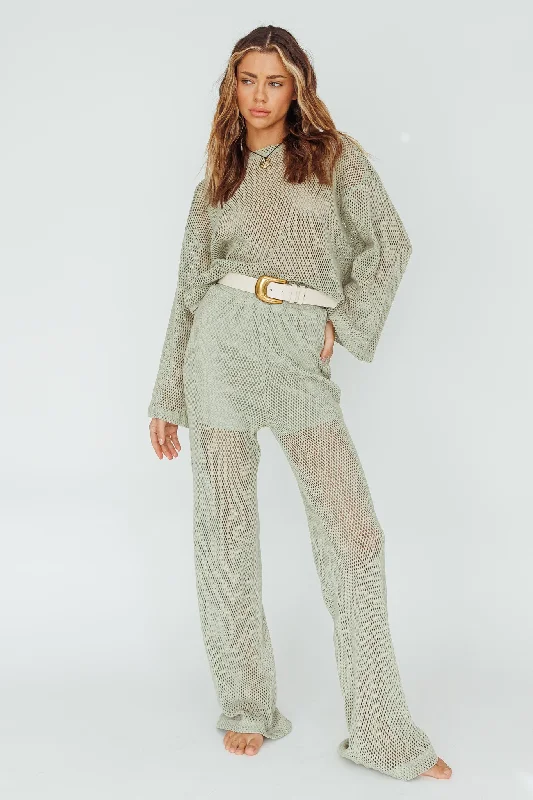 Mahina Long Net Pants Sage