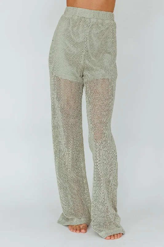 Mahina Long Net Pants Sage