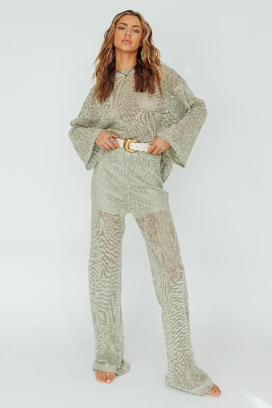 Mahina Long Net Pants Sage