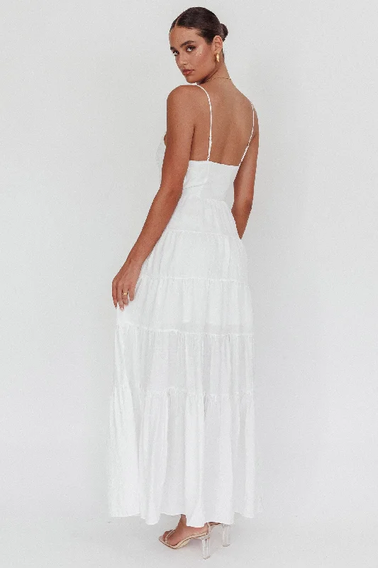 Main Attraction Cami Strap Maxi Dress White