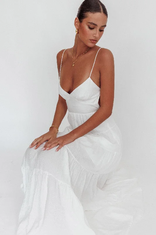 Main Attraction Cami Strap Maxi Dress White