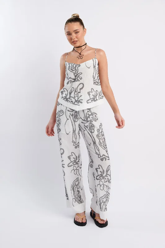 Oceania Long Pants Print White