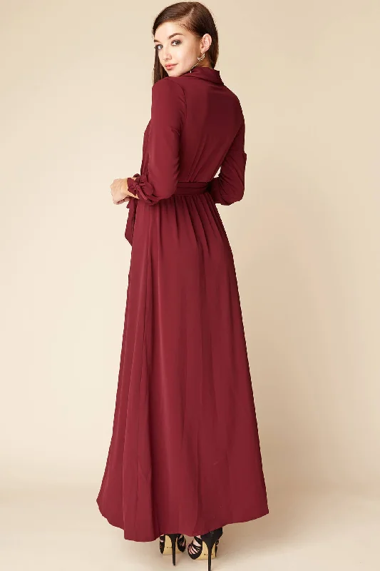 Sophia Romantic Maxi Dress Berry