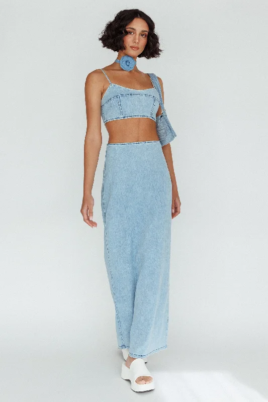 The Moment Maxi Skirt Denim