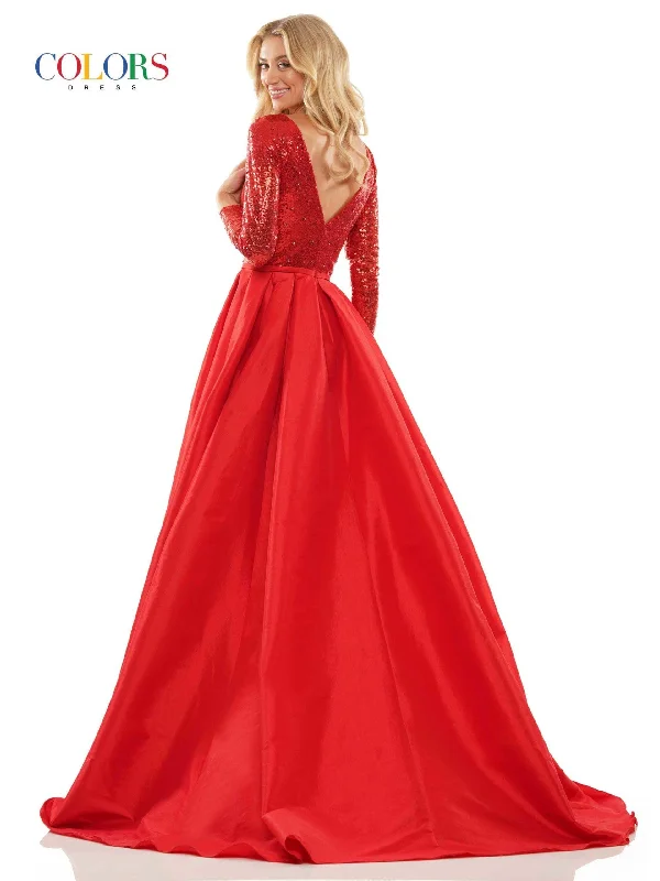 Colors 2981 Colors Long Sleeve Prom Dress