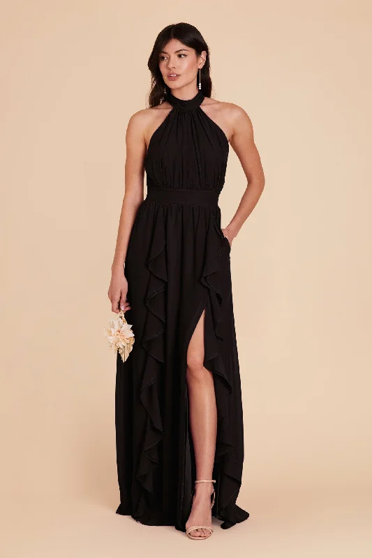 Joyce Chiffon Dress - Black