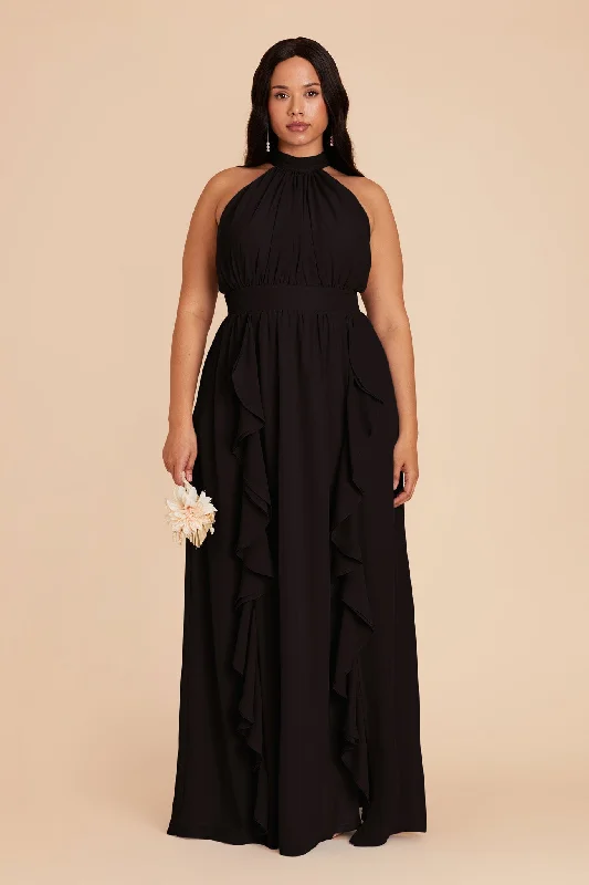 Joyce Chiffon Dress - Black