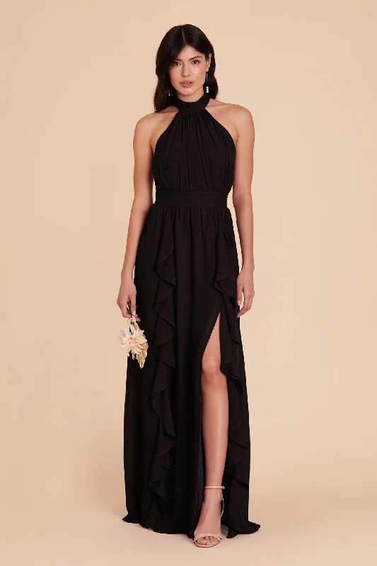 Joyce Chiffon Dress - Black