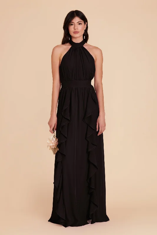 Joyce Chiffon Dress - Black