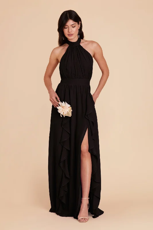 Joyce Chiffon Dress - Black