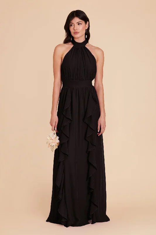 Joyce Chiffon Dress - Black