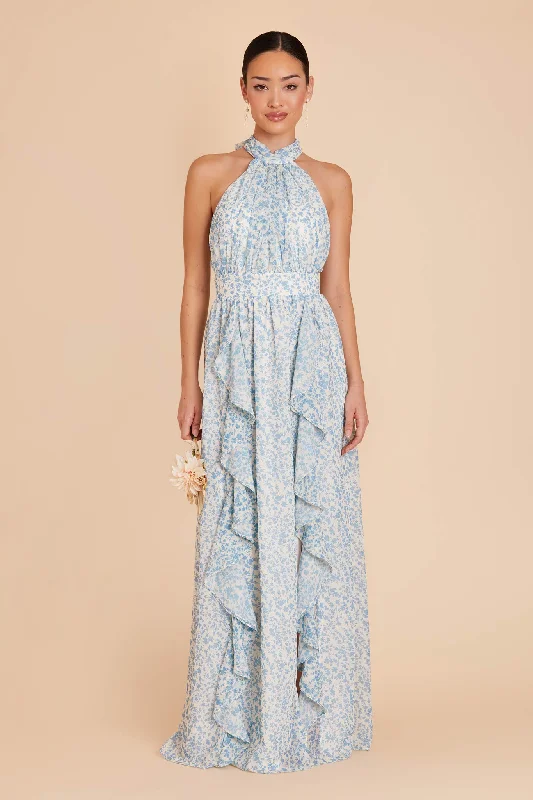 Joyce Chiffon Dress - Blue Dreamy Ditsy