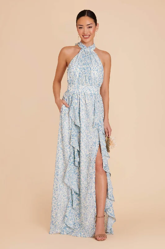 Joyce Chiffon Dress - Blue Dreamy Ditsy