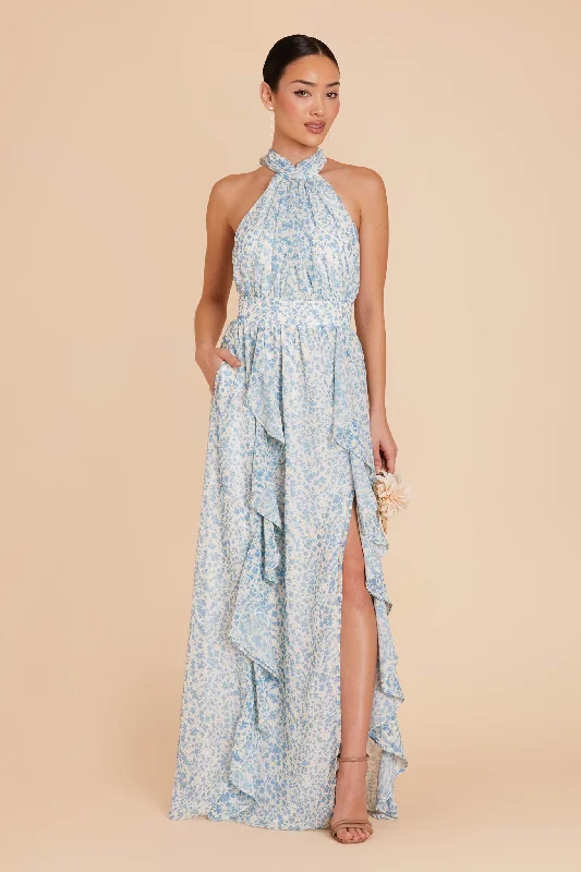 Joyce Chiffon Dress - Blue Dreamy Ditsy