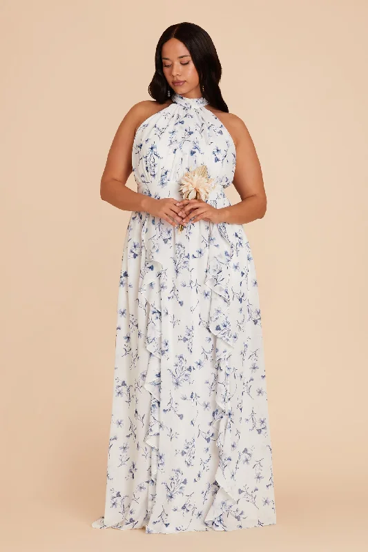 Joyce Chiffon Dress - Blue Le Fleur