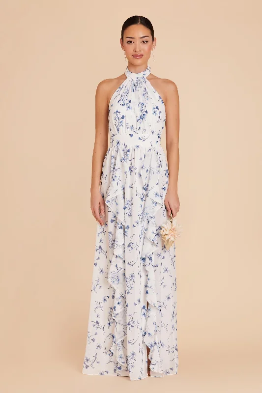 Joyce Chiffon Dress - Blue Le Fleur