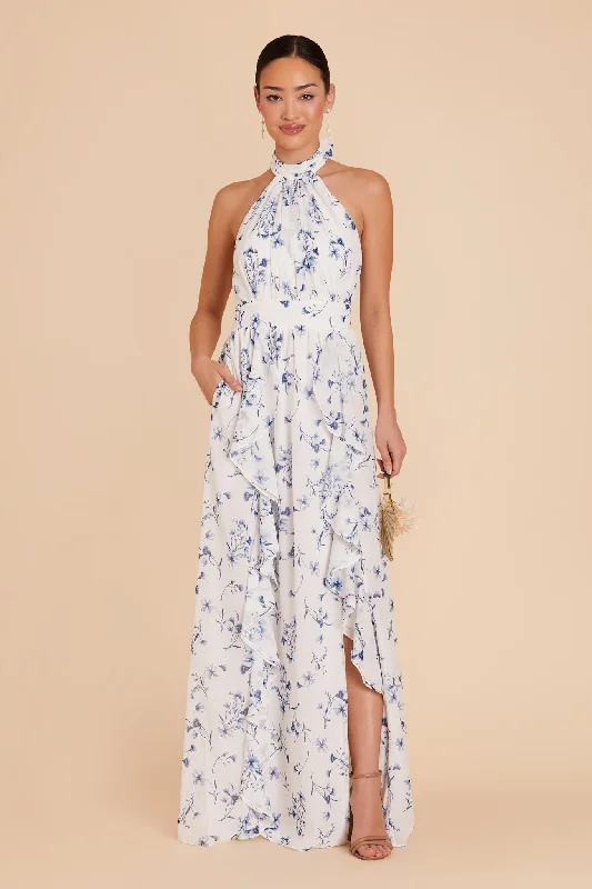 Joyce Chiffon Dress - Blue Le Fleur