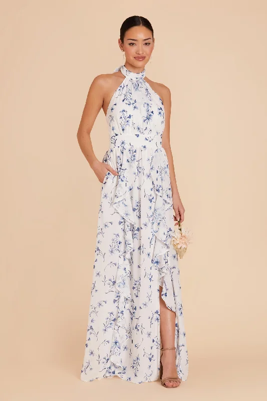 Joyce Chiffon Dress - Blue Le Fleur