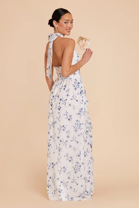 Joyce Chiffon Dress - Blue Le Fleur