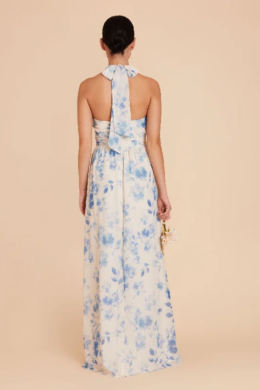 Joyce Chiffon Dress - Blue Rococo Floral