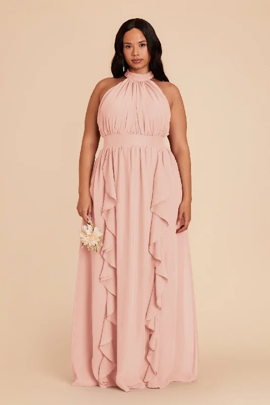 Joyce Chiffon Dress - Blush Pink