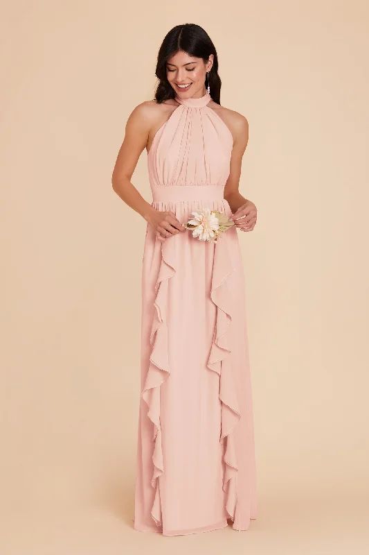 Joyce Chiffon Dress - Blush Pink