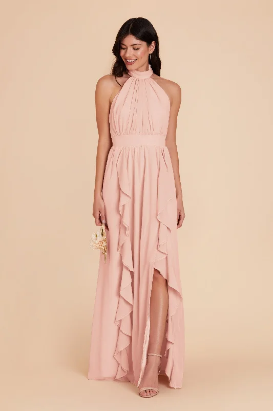 Joyce Chiffon Dress - Blush Pink