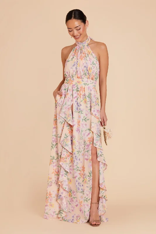 Joyce Chiffon Dress - Botanical Blooms