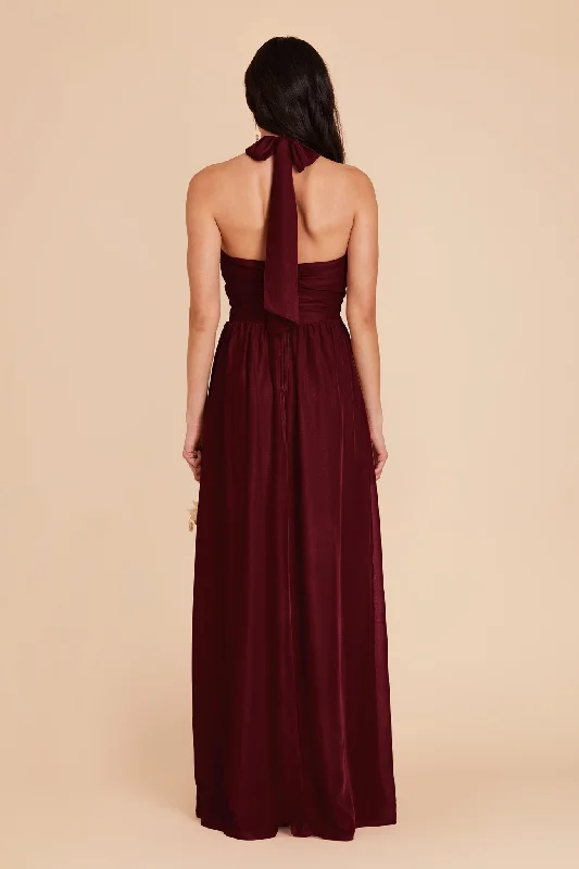 Joyce Chiffon Dress - Cabernet