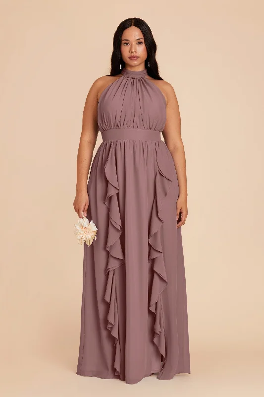 Joyce Chiffon Dress - Dark Mauve