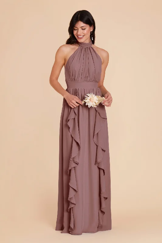 Joyce Chiffon Dress - Dark Mauve