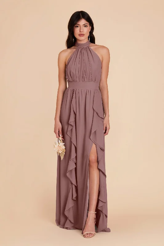 Joyce Chiffon Dress - Dark Mauve