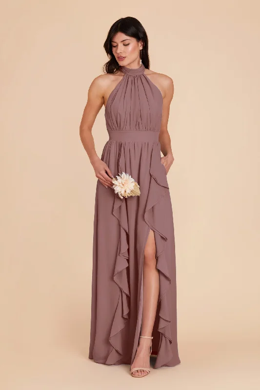 Joyce Chiffon Dress - Dark Mauve