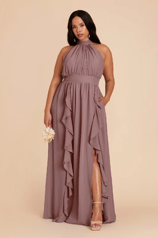 Joyce Chiffon Dress - Dark Mauve