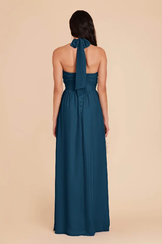 Joyce Chiffon Dress - Dark Teal