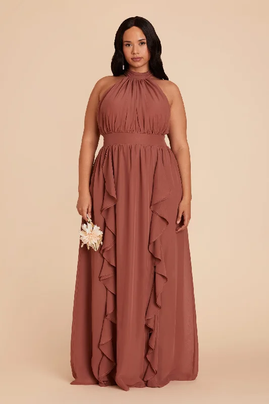 Joyce Chiffon Dress - Desert Rose