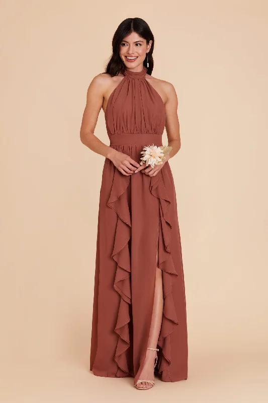 Joyce Chiffon Dress - Desert Rose