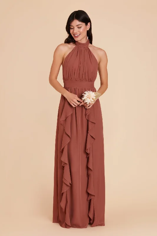 Joyce Chiffon Dress - Desert Rose