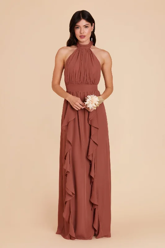 Joyce Chiffon Dress - Desert Rose