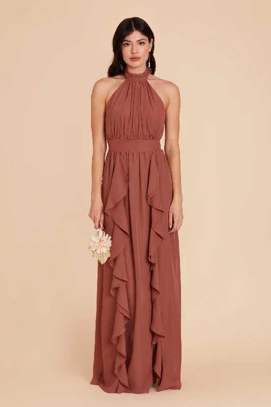 Joyce Chiffon Dress - Desert Rose